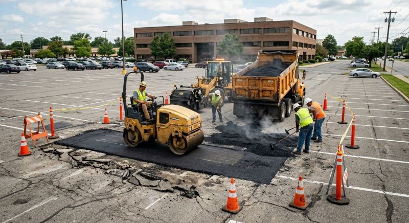 Asphalt Parking Lot Repair in Bluffton, SC