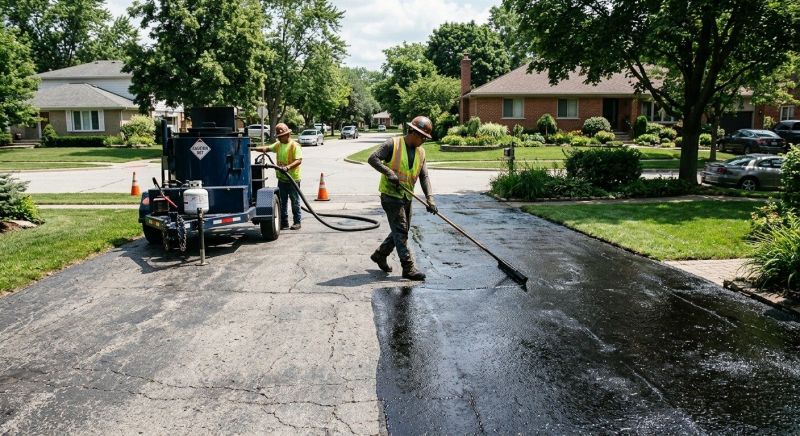 Hot Tar Driveway Sealing in Miami Dade County, FL